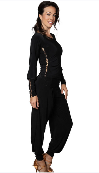 Free Australian Delivery - Best Price Delivered Worldwide.

Effortlessly elevate your ballroom wardrobe with our P2402 Circle Embellished Harem Pants. The wider cut and ankle cuff, adorned with a golden grommet trim, create a playful and stylish look. Perfect for those who want to make a statement on the dance floor. Created with stretch, silky smooth, wrinkle resistant fabrics for lasting style!