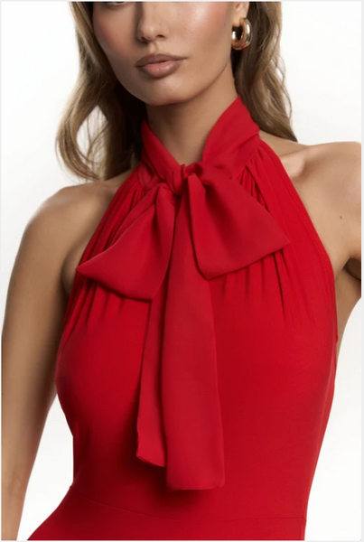 Free Australian Shipping - Best price worldwide.

Confident, feminine and full of character. The Tiara Bodysuit in red highlights a graceful sleeveless silhouette, elevated by a soft chiffon bow at the neck. The vibrant colour brings energy and presence while the design keeps the look elegant and timeless. A piece that makes every entrance feel a little more powerful.

Hipster bottom
Snap button closure at the hem

Made of the light and stretchy fabric
Removable cups