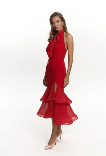 Free Australia-wide Shipping.&nbsp; Best price worldwide.


Bold, magnetic and unforgettable. The Evelyn Skirt in red moves with dramatic elegance, while the high split reveals just the right amount of confidence. The flowing silhouette creates beautiful movement that turns every step into a statement. A piece designed for women who aren’t afraid to stand out.