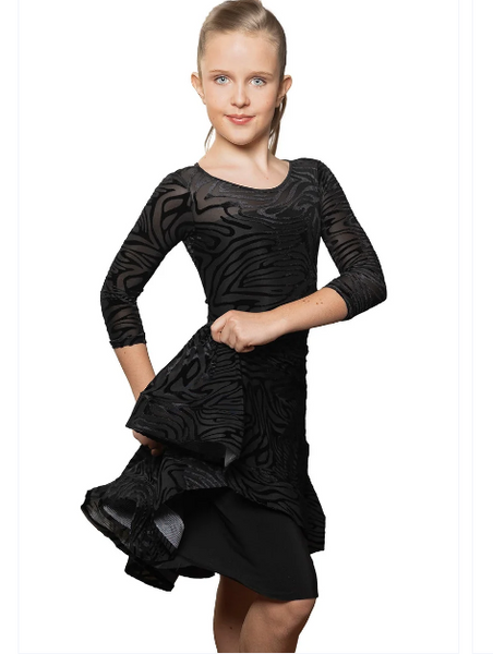 Free Australia-wide delivery - Great Prices Delivered Worldwide.

Put your little dance star in the spotlight with this JR - D1V Girls Velvet Latin Dress. Your daughter will feel like a dancing queen as she cha chas and twirls in this elegant and comfy dress. The soft velvet fabric and vibrant colour will make her stand out on the dance floor. Always check with your coach to ensure that your selection meets DanceSport regulations for your area. Created using only the finest quality, stretch dancewear fabric