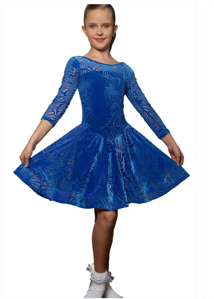 Free Australia-wide delivery - Great Prices Delivered Worldwide.

Put your little dance star in the spotlight with this JR - D1V Girls Velvet Latin Dress. Your daughter will feel like a dancing queen as she cha chas and twirls in this elegant and comfy dress. The soft velvet fabric and vibrant colour will make her stand out on the dance floor. Always check with your coach to ensure that your selection meets DanceSport regulations for your area. Created using only the finest quality, stretch dancewear fabric