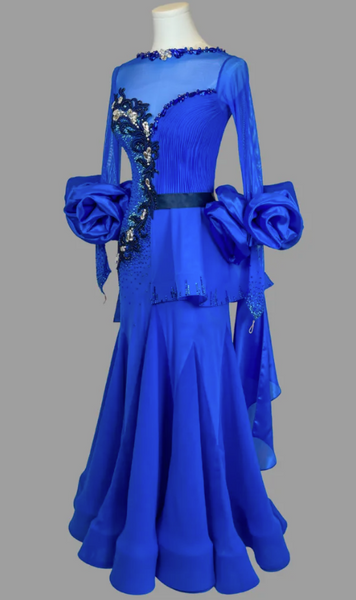 SALE EM Couture - Sapphire Ballroom Dress - Sponsored Dress Gently Worn