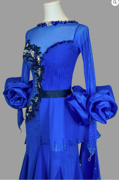 SALE EM Couture - Sapphire Ballroom Dress - Sponsored Dress Gently Worn