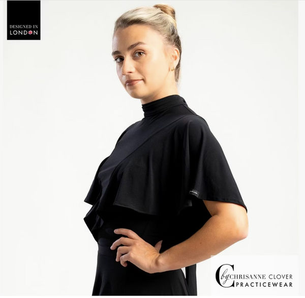 FREE AUSTRALIA-WIDE SHIPPING.&nbsp; Best price worldwide with tracking.


This beautiful high-neck dance top showcases a stylish necktie that gracefully drapes down the back, complemented by a striking keyhole design. The flared cape sleeves are crafted in a V-neck style at the front, elegantly resting over the arms, allowing for a fluid range of motion during dance.

Designed for movement, this top pairs perfectly with the Clio and Capella Ballroom skirts from our collection, creating a stunning ensemble f