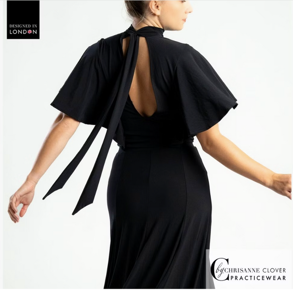 FREE AUSTRALIA-WIDE SHIPPING.&nbsp; Best price worldwide with tracking.


This beautiful high-neck dance top showcases a stylish necktie that gracefully drapes down the back, complemented by a striking keyhole design. The flared cape sleeves are crafted in a V-neck style at the front, elegantly resting over the arms, allowing for a fluid range of motion during dance.

Designed for movement, this top pairs perfectly with the Clio and Capella Ballroom skirts from our collection, creating a stunning ensemble f