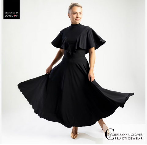 FREE AUSTRALIA-WIDE SHIPPING.&nbsp; Best price worldwide with tracking.


This beautiful high-neck dance top showcases a stylish necktie that gracefully drapes down the back, complemented by a striking keyhole design. The flared cape sleeves are crafted in a V-neck style at the front, elegantly resting over the arms, allowing for a fluid range of motion during dance.

Designed for movement, this top pairs perfectly with the Clio and Capella Ballroom skirts from our collection, creating a stunning ensemble f