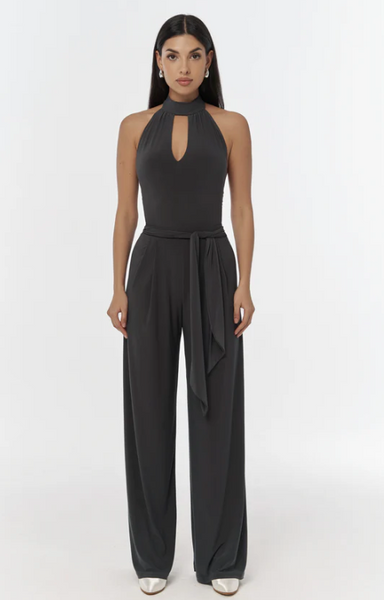 Sleeveless Bodysuit "Helsa" Smokey Grey Colour | Ballroom & Latin Dance Bodysuit for Practice, Performance & DanceSport Competitions | Evening & Occasion Wear & Shows
