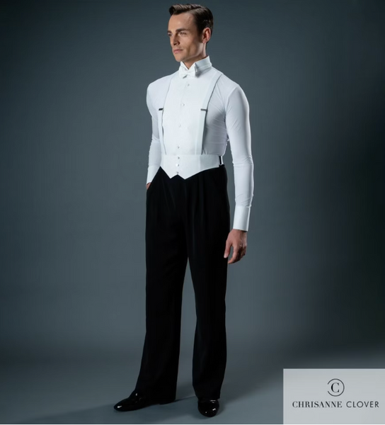 Chrisanne Clover Mens Ballroom Practice Trousers - Stretch Gabardine Trousers for Ballroom Dance Lessons, Practice, Medal Exams & DanceSport Competitions and Social Dancing