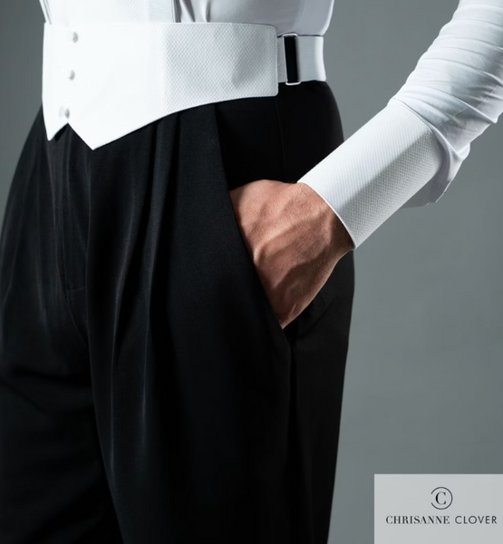Chrisanne Clover Mens Ballroom Practice Trousers - Stretch Gabardine Trousers for Ballroom Dance Lessons, Practice, Medal Exams & DanceSport Competitions and Social Dancing