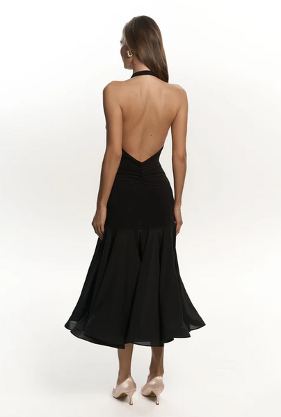 Free Australia-wide Shipping.&nbsp; Best price worldwide.

Fluid, feminine and captivating. The Luma Dress features a deep V-neckline and an open back that creates an elegant, elongated silhouette. The soft movement of the fabric follows your body with every step, giving you a feeling of grace and quiet confidence. A timeless piece designed for your dance practice. Please note that choker &amp; sleeves are sold separately.&nbsp;&nbsp;