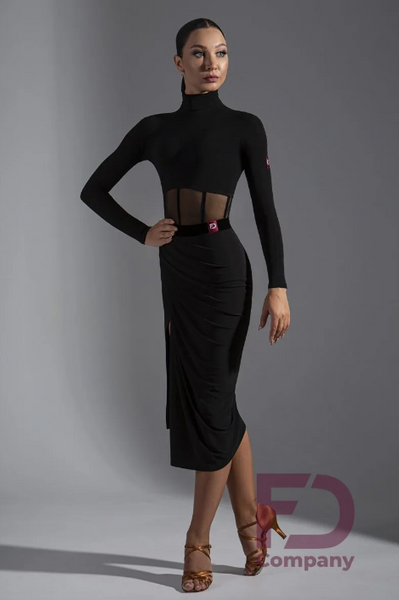Latin Skirt YL-1149/1 in Black | Latin, Rumba, Tango Skirt with Side Slit