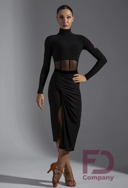 Latin Skirt YL-1149/1 in Black | Latin, Rumba, Tango Skirt with Side Slit