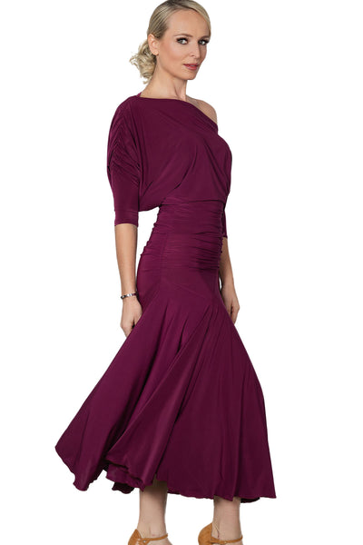 S2401 Long Tulip Ballroom Skirt in Various Colours: Best Selling Ballroom Skirt , Figure Flattering Long Skirt for Dance Practice, Social Dancing, Medals & DanceSport Competition.