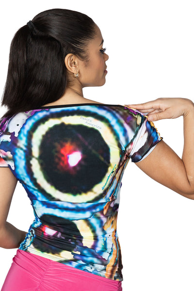 Cap Sleeved Top with Draped Yoke T2406 in Various Colours | Fitted Stretch Top for Day Wear, Evening Wear, Social Dancing & Dance Practice