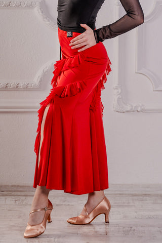 Dancebox Ava Ballroom Skirt in Red