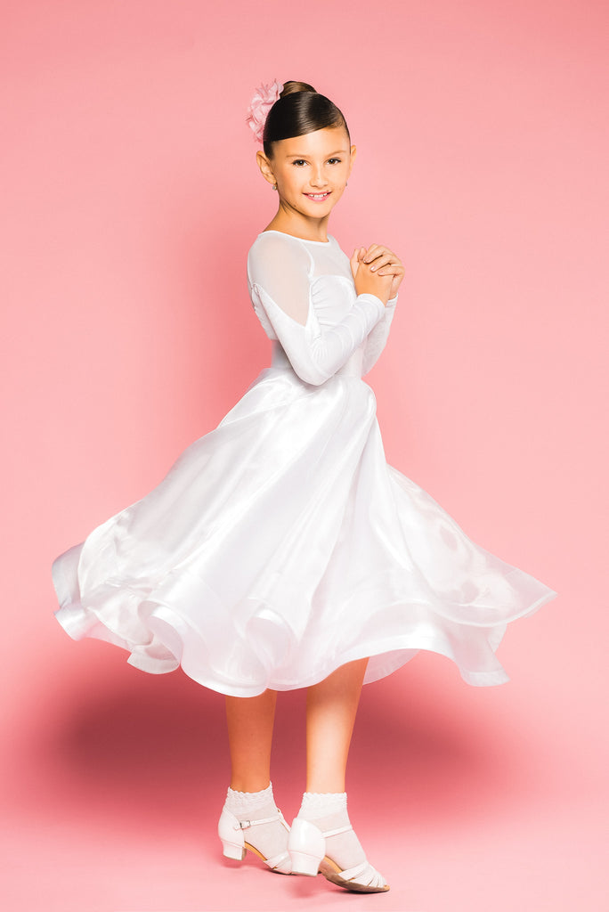 Girls Juvenile Ballroom Dance skirt made with organza overlay and sateen from Dancewear For You Australia including free Australia-wide shipping