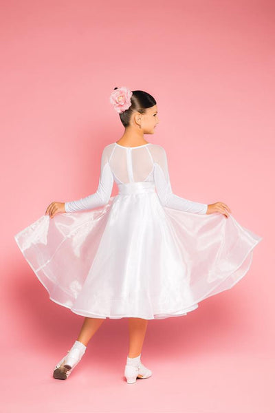 Girls Juvenile Ballroom Dance skirt made with organza overlay and sateen from Dancewear For You Australia including free Australia-wide shipping