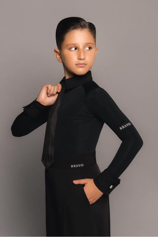 Boys Bravo Design Shirt for Dance in Black from dancewear for you australia with free shipping