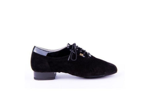 100% Italian made, handcrafted using only the finest quality materials.  These Luxury Mens Ballroom Dance Shoes are perfect for all Ballroom Dance Styles - performance & competition.   A stunning, high quality hand made dance shoe made with black suede with a black patent insert from the laces around the ankle.   See below for sole options.  Unless otherwise requested, these Ballroom Shoes will be made with a Super Flex Split Sole.