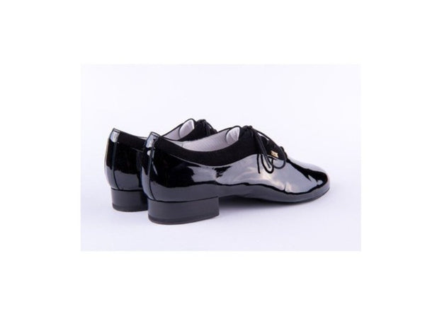 100% Italian made, handcrafted using only the finest quality materials.  These Luxury Mens Ballroom Dance Shoes are perfect for all Ballroom Dance Styles - performance & competition.   A stunning, high quality hand made dance shoe made with black patent with a black suede insert from the laces around the ankle.   See below for sole options.  Unless otherwise requested, these Ballroom Shoes will be made with a Super Flex Split Sole