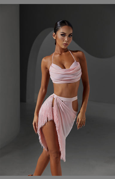 Free Australia-wide Shipping.  Best Price Worldwide.  This alluring dance skirt adds a unique flare to the dance floor. With a high slit and fringes, the skirt features a sexy cutout hip detail to show off your moves.  Flattering and feminine, this skirt is perfect for making a bold statement on the dance floor. Enjoy the confidence and the attention you’ll receive as you provide a visual entertainment experience. Perfect for both practice and competition,