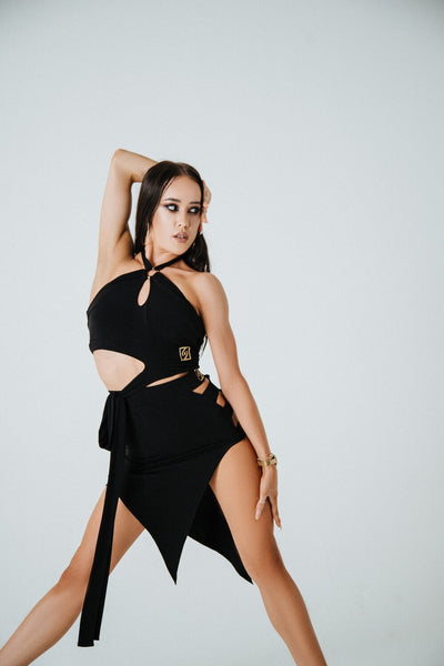 Free Australia-wide shipping.  Best price worldwide with tracking.  On trend cropped dance top with halter style and adjustable waist tie for a sexy look.   Perfect for practice, your next performance and dancesport competition.
