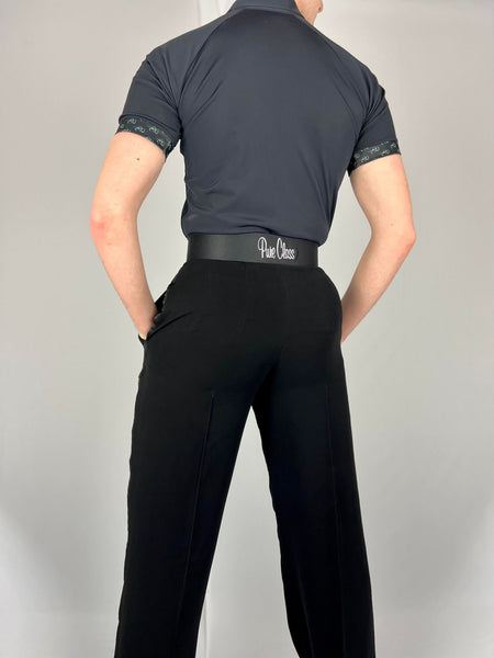Free Australia-wide Shipping.  Best price worldwide.   These stylish, high quality mens Latin Trousers will be the envy of your fellow dancers.  Made in UK with the finest, deep black fabric and designed to fit perfectly, move with your body and impress on the dance floor!  Worn by the worlds top DanceSport competitors for practice, performance and Latin Competition.