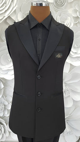 Free Aust-wide shipping.  Best price worldwide with tracking.  Made in Italy & shipped to your door at the best price guaranteed from Dancewear For You.  This stylish & versatile Mens Vest with Satin Collar will be the new show piece for your dance wardrobe.  Single breasted vest with jacket cut crafted using the finest Italian fabrics.  Pair with Alfa Fashion Trousers & shirt for performance, medals, DanceSport 