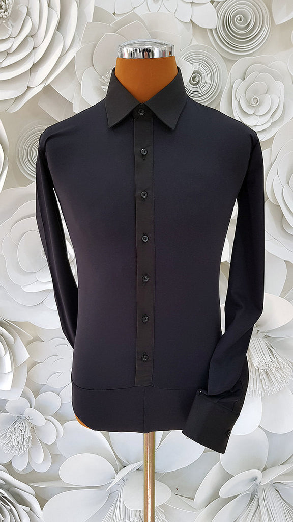 Free Aust-wide shipping.  Best price worldwide with tracking.  Made in Italy this stylish, stretch body shirt comes with built-in pants.  Avail in white or black.   Available in collar sizes 35cm to 45cm.  Made using exclusive B-stretch fabric - Breathable, quick drying fabric.