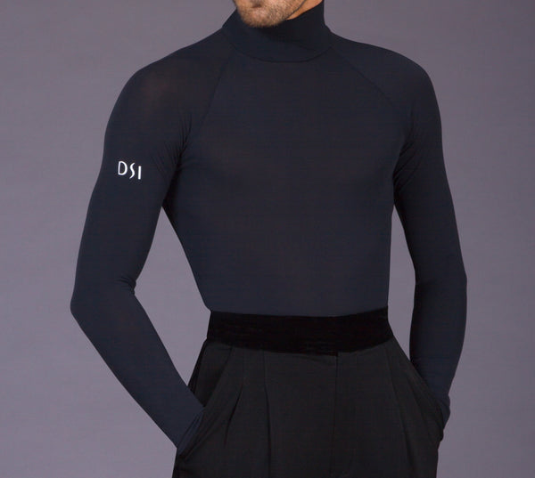 dsi mens tight fitting stretch fitted long sleeve raglan mens latin polo shirt with turtleneck from dancewear for you australia free shipping