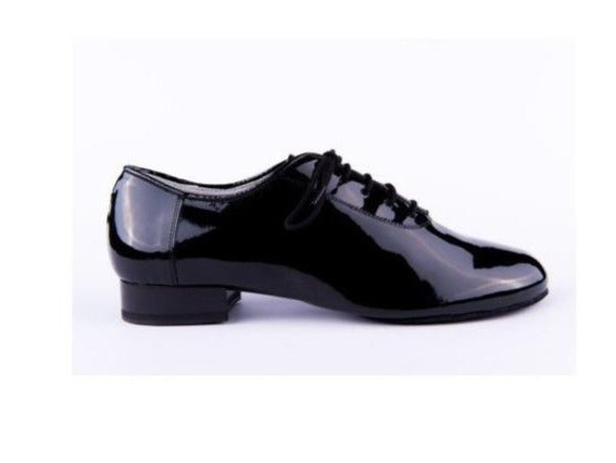 100% Italian made, handcrafted using only the finest quality materials.  These Luxury Mens Ballroom Dance Shoes are perfect for Ballroom & Social Dance Styles - performance & competition.   A stunning, high quality hand made dance shoe for every occasion!   Made with Black Patent. - See below for sole options.  Unless otherwise requested, these Ballroom Shoes will be made with a Super Flex Split Sole.