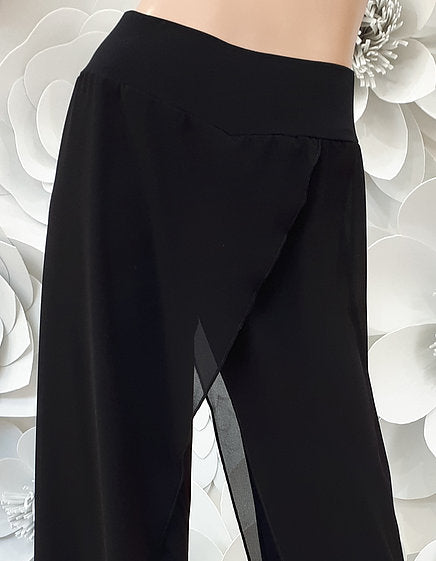 Free Australia-wide shipping.  Best price worldwide with tracking.  Quality ladies trousers made using exclusive B-Stretch Fabric with elegant georgette crossover panel.  Perfect for special evenings out, dance performance & practice.