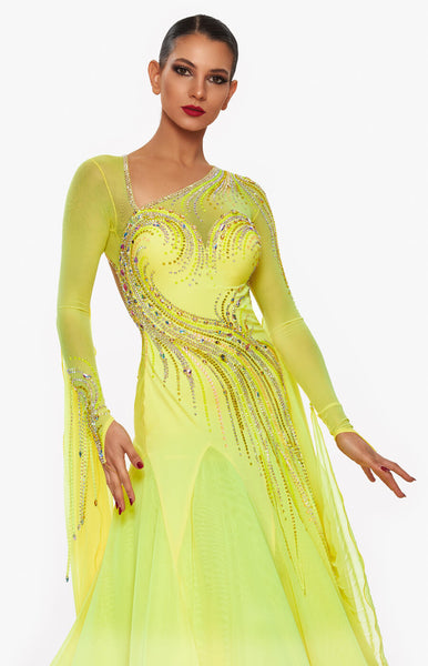 SALE Sasuel Crystal Cascade Ballroom Dress