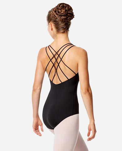 Best Seller.  All eyes will be on you in this chic triple strapped camisole leotard Judith!   Features include a trendy pinched front neckline, shelf bra lining, a gorgeous strappy back, and a ballet cut leg line.  A glamorous piece for the modern ballerina!  Fabric: Matt Elastane Composition: 80% Nylon 20% Spandex.  Free Australia-wide shipping.  Best price worldwide with tracking.