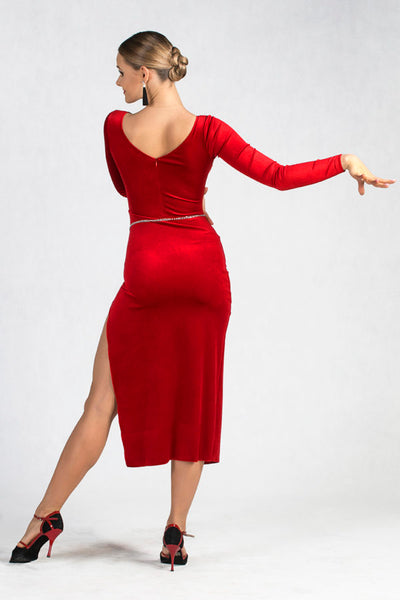 Brooklyn Latin Dress Red Velvet