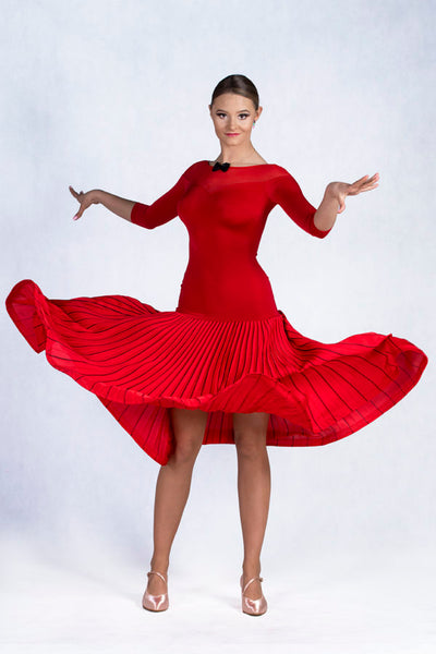 Dancebox 5th Ave Pleated Dress - Red