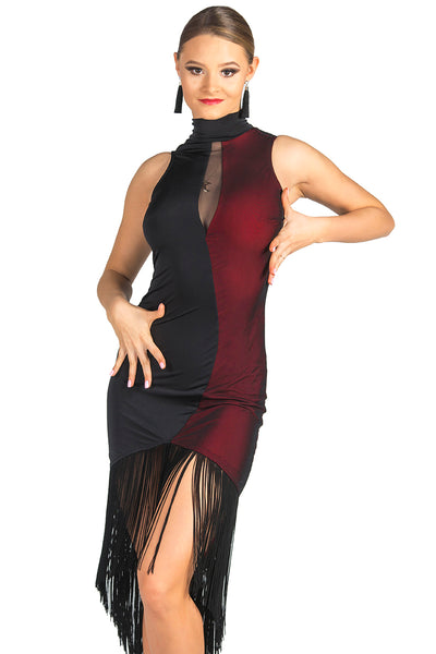 dancebox latin and tango dress pencil style slim fitting latin dress sleeveless latin dress with fringe hem from dancewear for you australia
