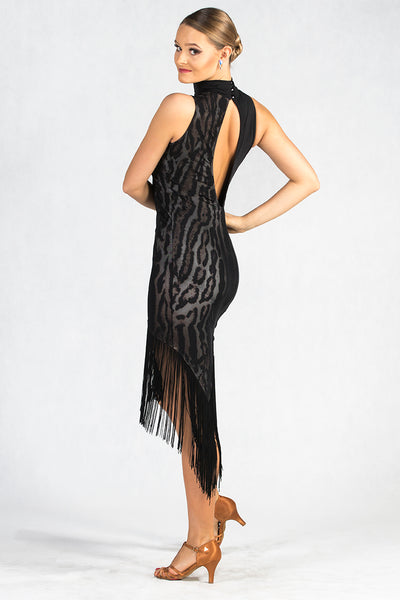 dancebox latin and tango dress pencil style slim fitting latin dress sleeveless latin dress with fringe hem from dancewear for you australia