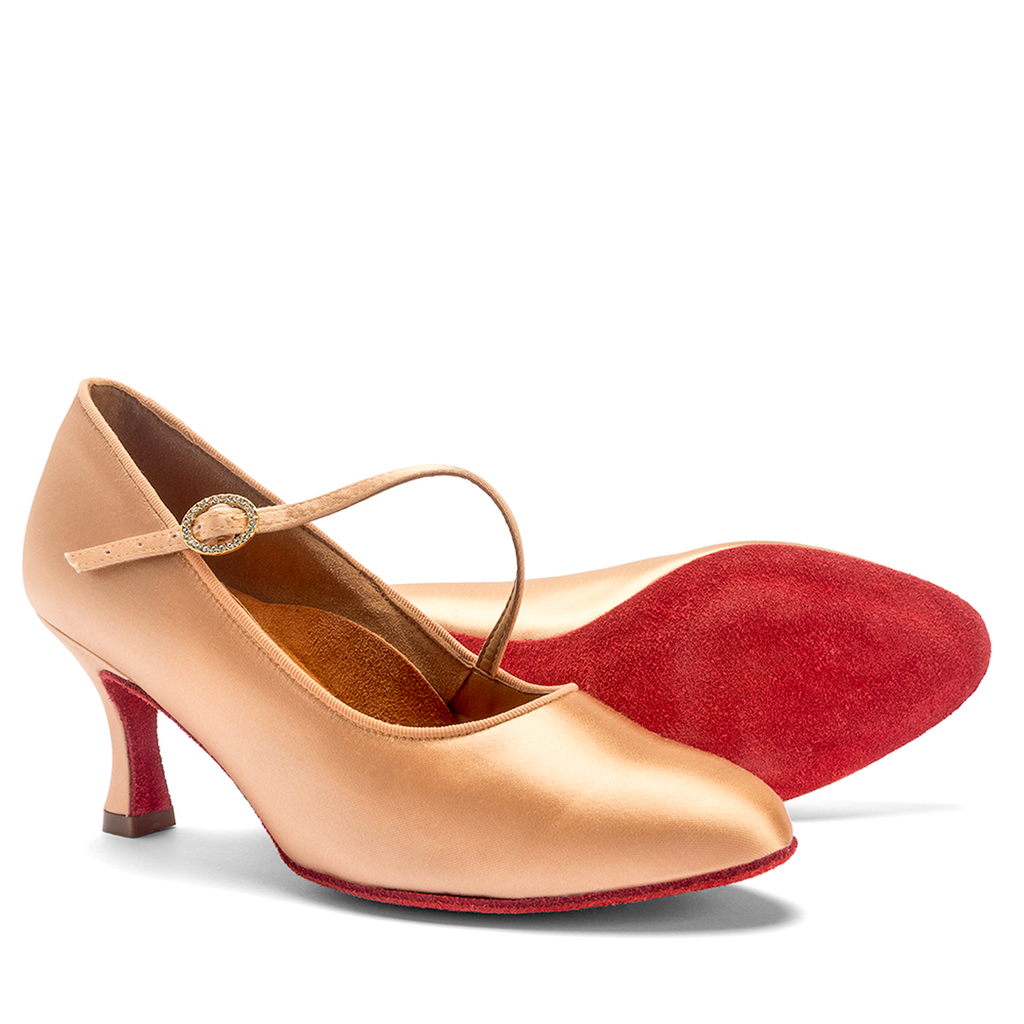 ICS Round Toe Single Strap Ladies Ballroom Shoe Flesh Peach