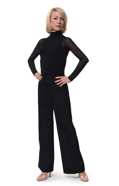 Rs atelier ladies carla body suit with mesh sleeves and half turtleneck from dancewear for you