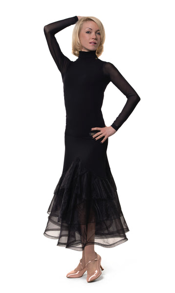 rs atelier black ballroom dance skirt with organza from dancewear for you australia