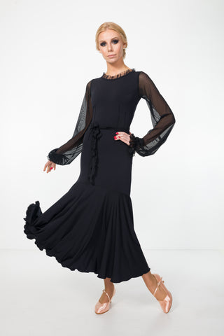 em couture quality black dress for ballroom dance, ballroom dress, cocktail dress, evening dress, ball dress from dancewear for you australia