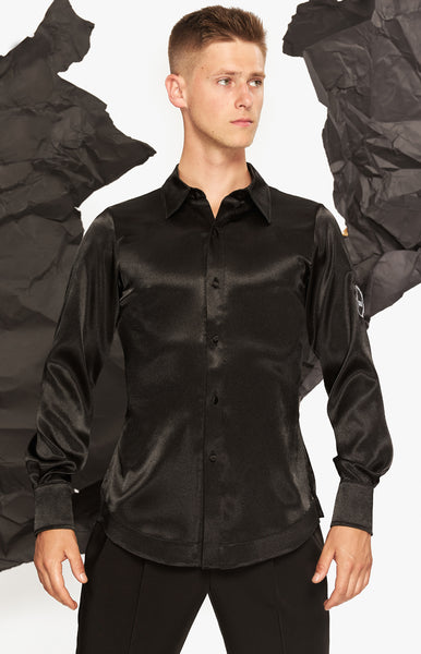 Free Australia-wide Shipping with tracking!  Best price worldwide.  Men’s latin shirt, stretch net combined with stretch satin, elegant, simple and yet modern look, perfect for latin competitions, seminars and shows.