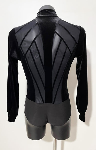 Mens Velvet Spiderweb Latin Body Shirt