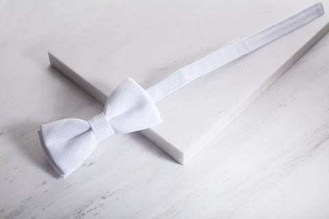 Chrisanne Clover Designer Velcro Bowtie | White Bowtie with Velcro Fastening for Ballroom Dance & Formal Events