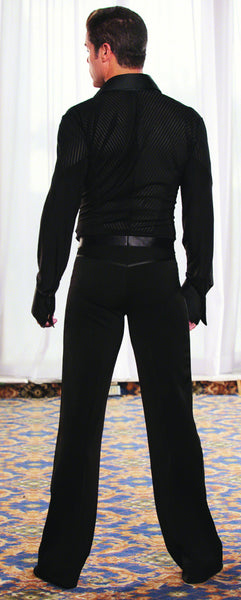 Mens black latin dance shirt with built in pants for dancesport from dancewear for you australia