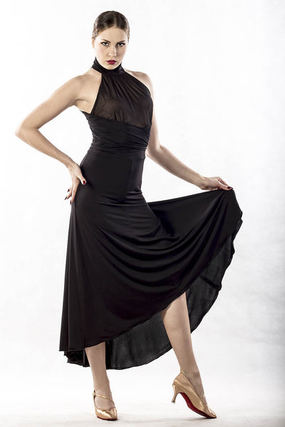 dancebox black tango and ballroom dress from dancewear for you australia