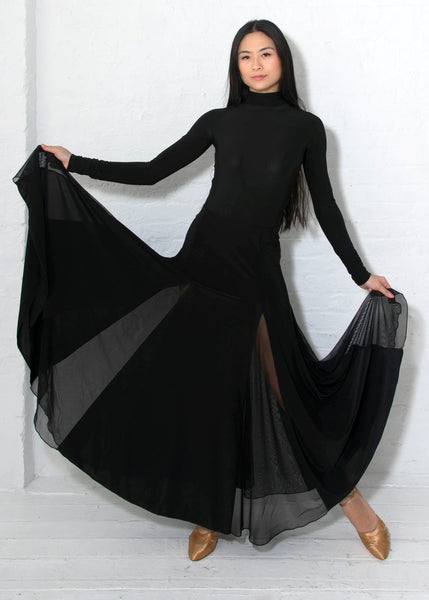 Miari Alexa Ballroom Skirt in Black Mesh