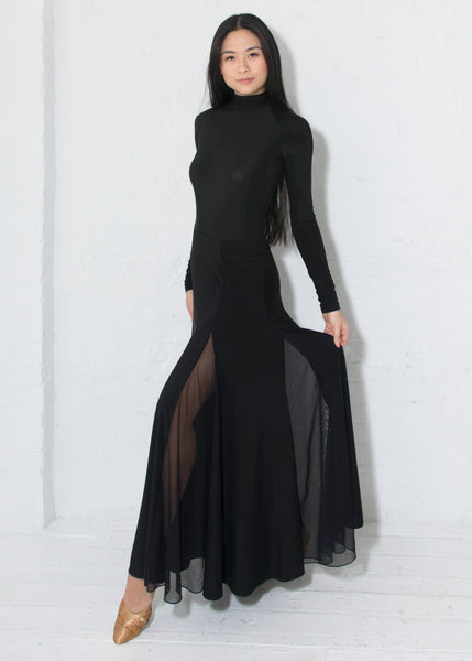 Miari Alexa Ballroom Skirt in Black Mesh