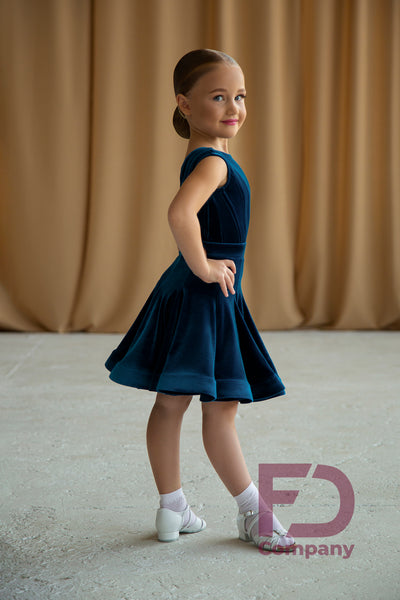 FREE AUSTRALIA WIDE SHIPPING.  Best price worldwide  A beautiful Juvenile Dance Dress for girls made with quality stretch velvet.  Built-in leotard, sleeveless, v-neckline on the back and hidden zipper.  Featuring 3cm regiline hemline so the skirt always sits perfectly.